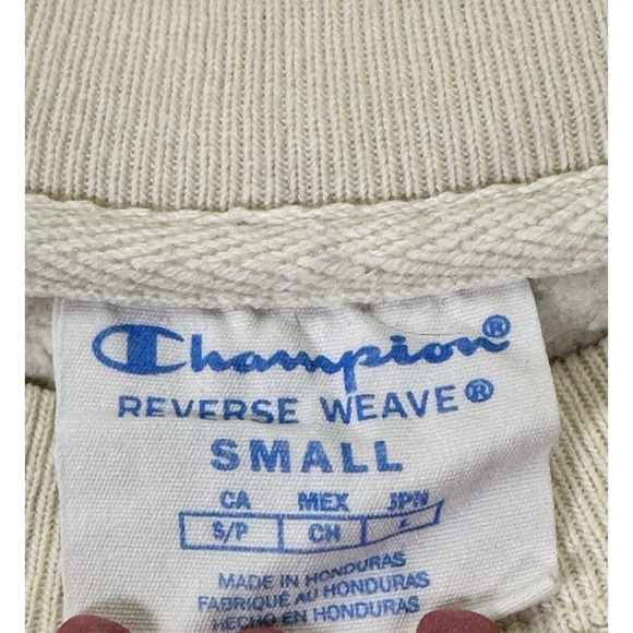 Champion Reverse Weave Crewneck Pullover Ivory Vintage 90's SZ: Small - Picture 9 of 9